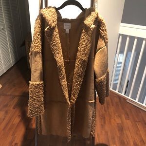 BRAND NEW FAUX SHEARLING AND SUEDE JACKET